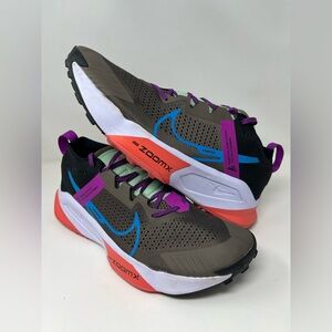 Nike ZoomX Zegama Sneakers Men 14M Running Shoes Purple Brown Trail Trainers